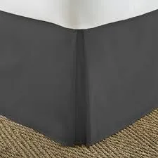 15 Inch Drop Bed Skirt Solid Gray 1000TC Egyptian Cotton 1-PC