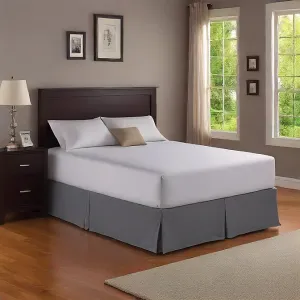 15 Inch Drop Bed Skirt Solid Gray 1000TC Egyptian Cotton 1-PC