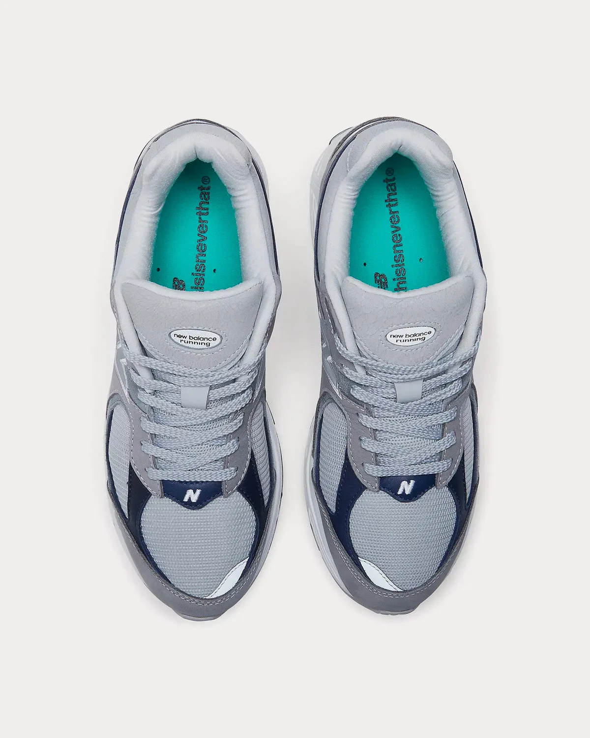 2002r Grey with Team Navy and Rain Cloud Low Top Sneakers