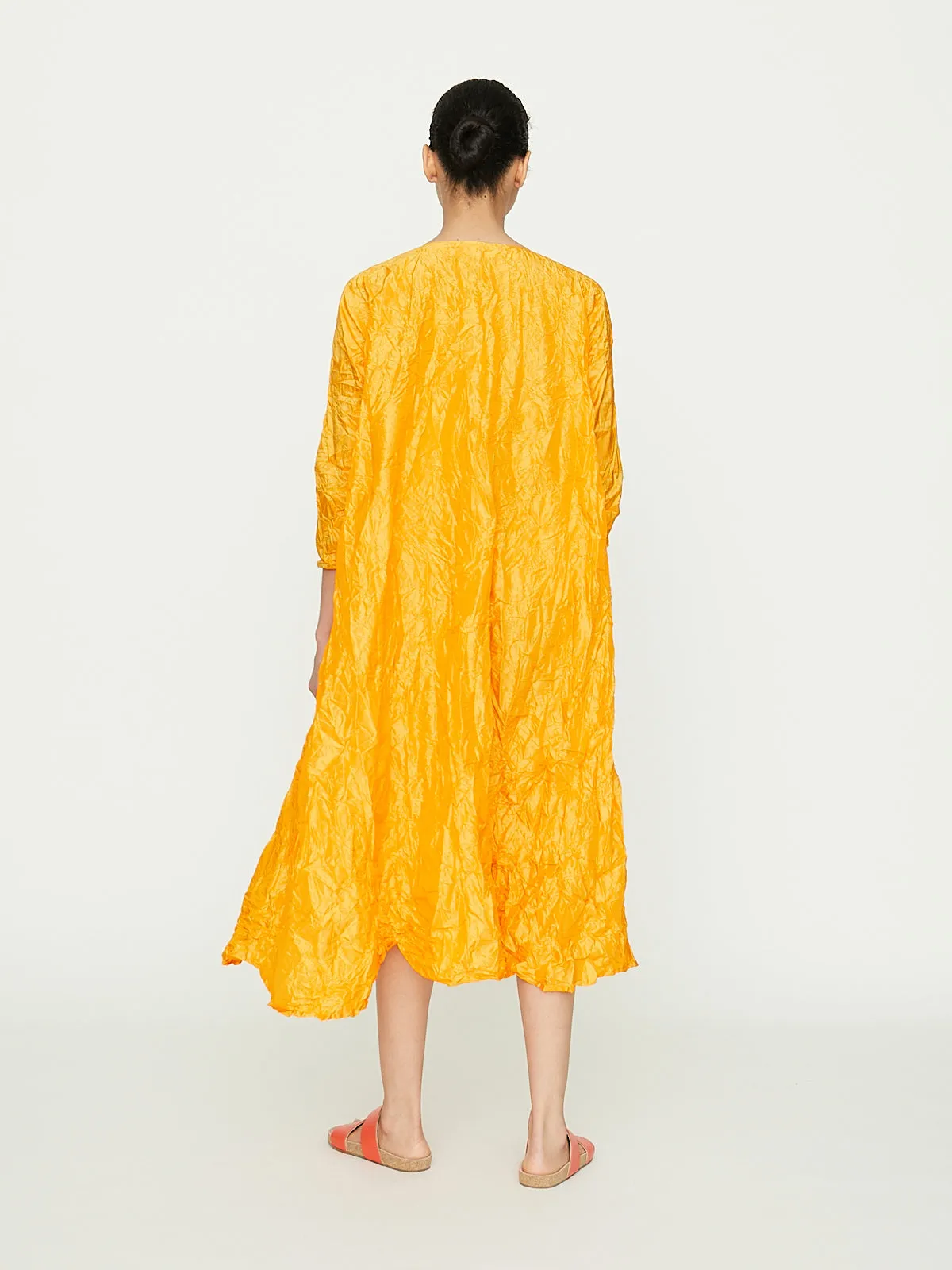 Abito Dress Spicchi Sn Collo h130 Lavato in Yellow