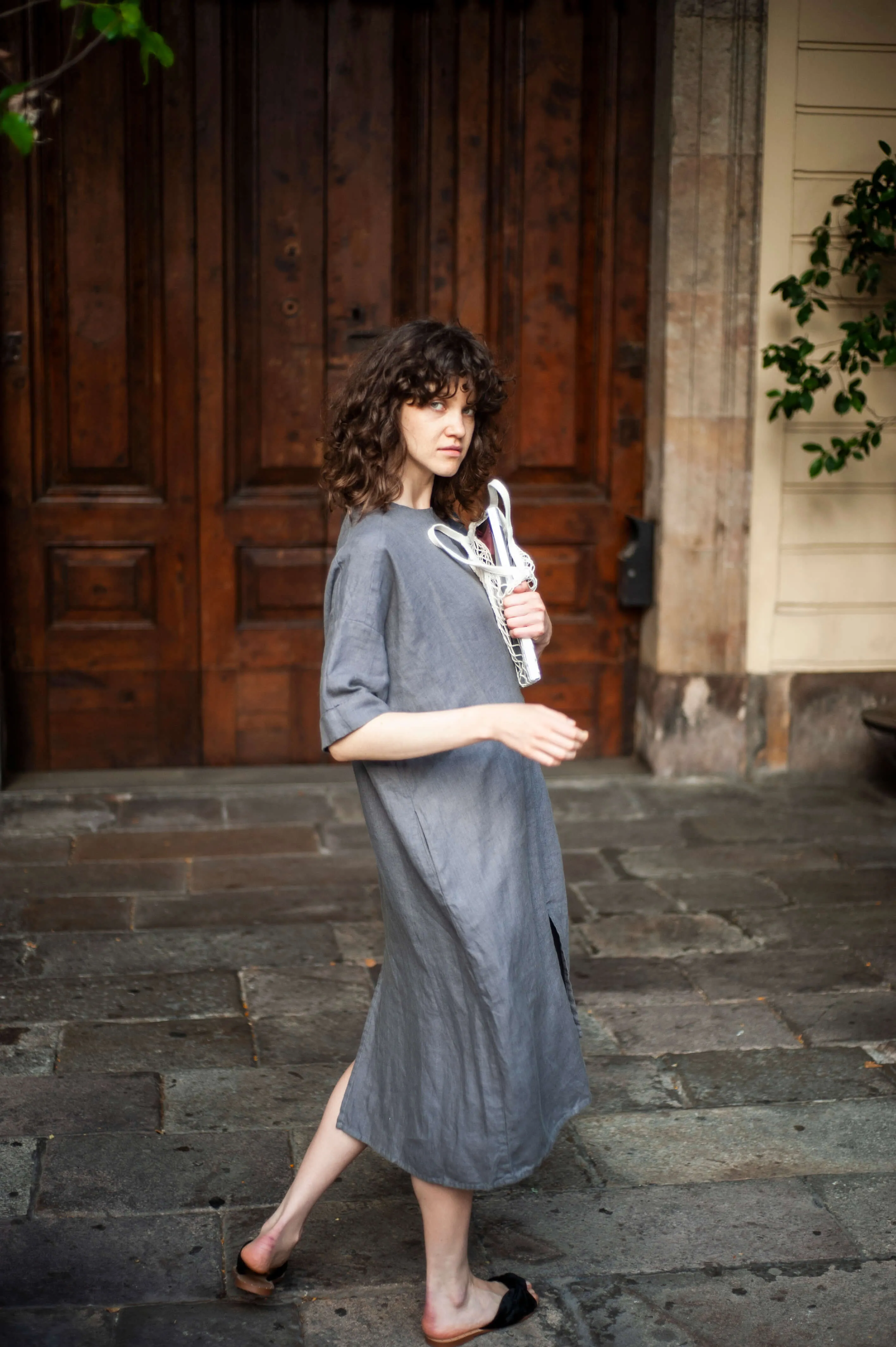 Asymmetrical linen tunic dress VICTORIA