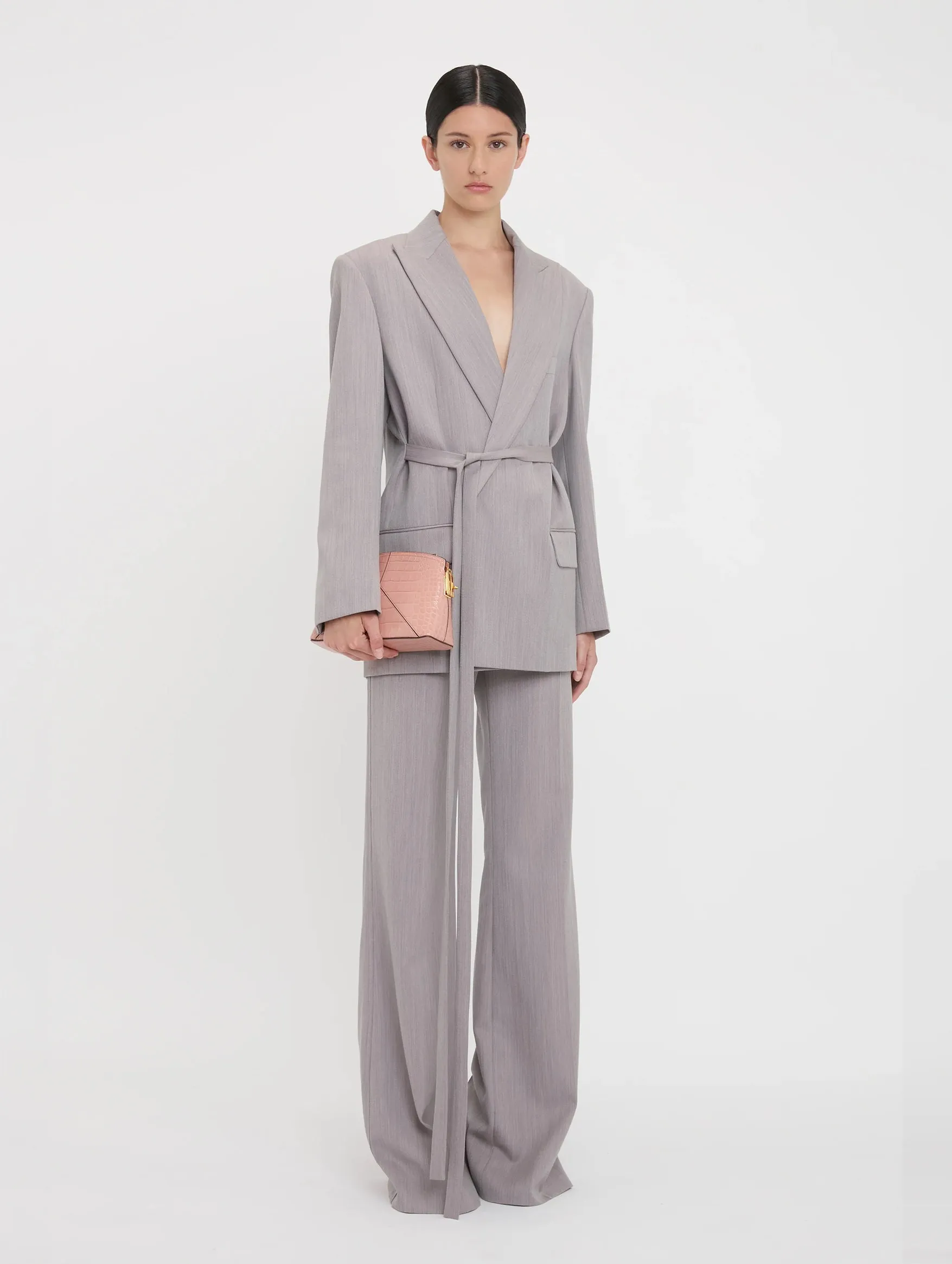 Belted Wool Jacket in Quartz