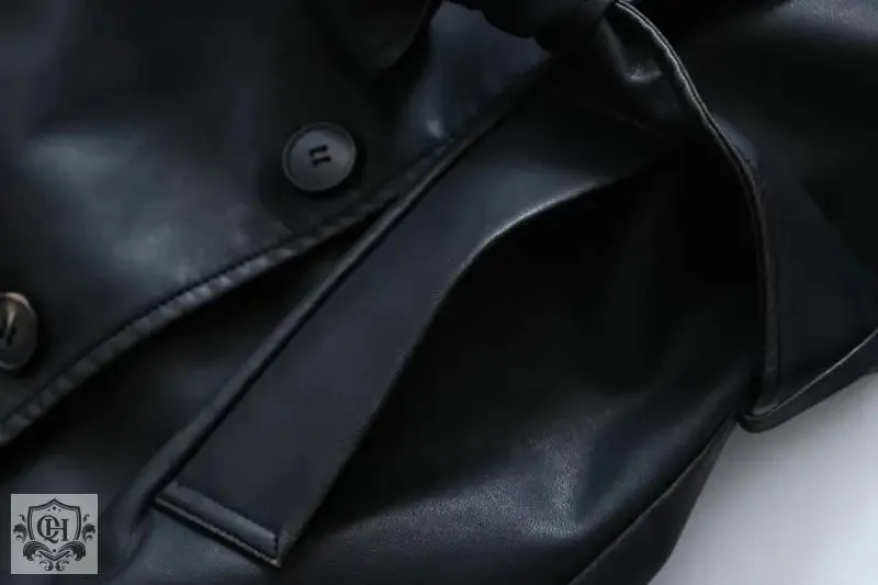 Black Collared Double Breasted Coat