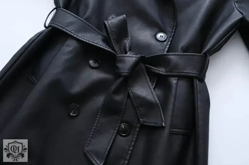 Black Collared Double Breasted Coat
