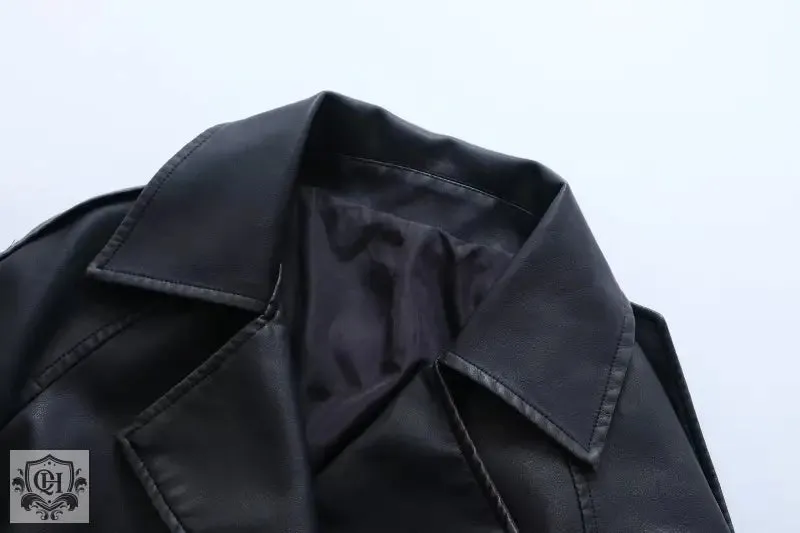 Black Collared Double Breasted Coat