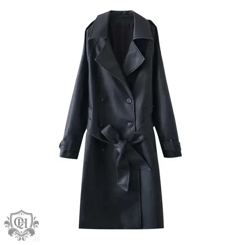 Black Collared Double Breasted Coat