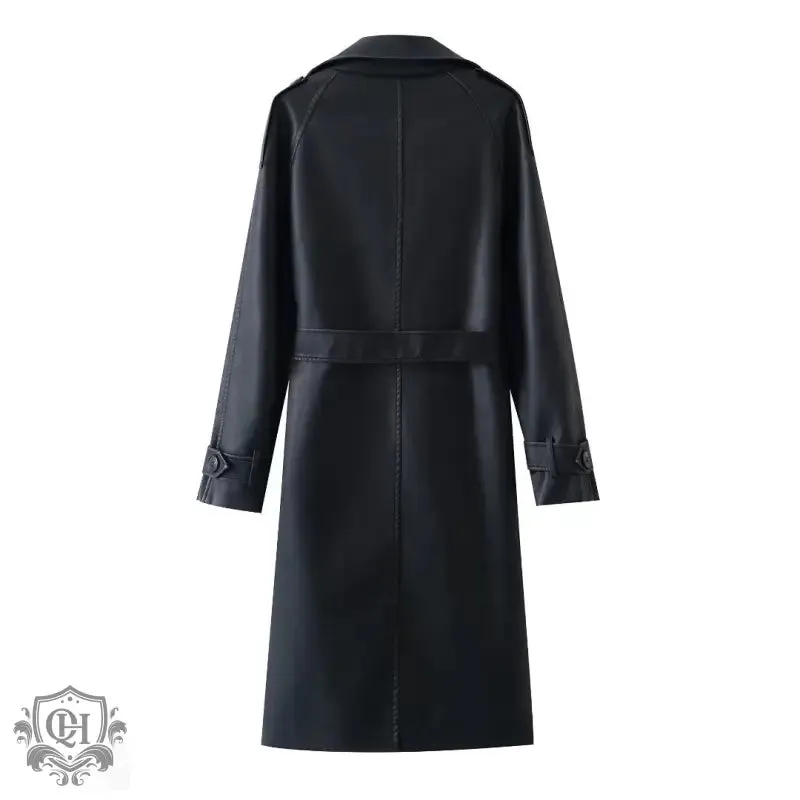 Black Collared Double Breasted Coat