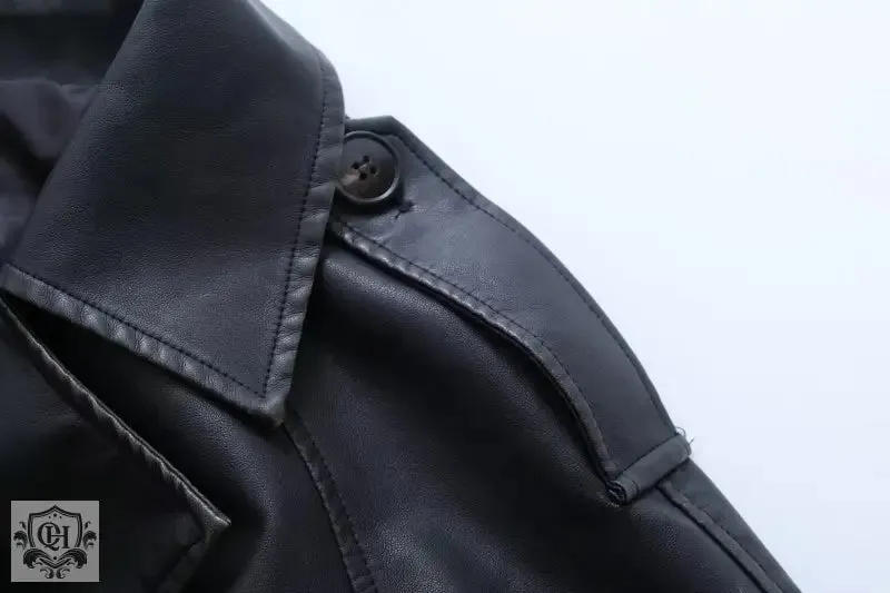 Black Collared Double Breasted Coat