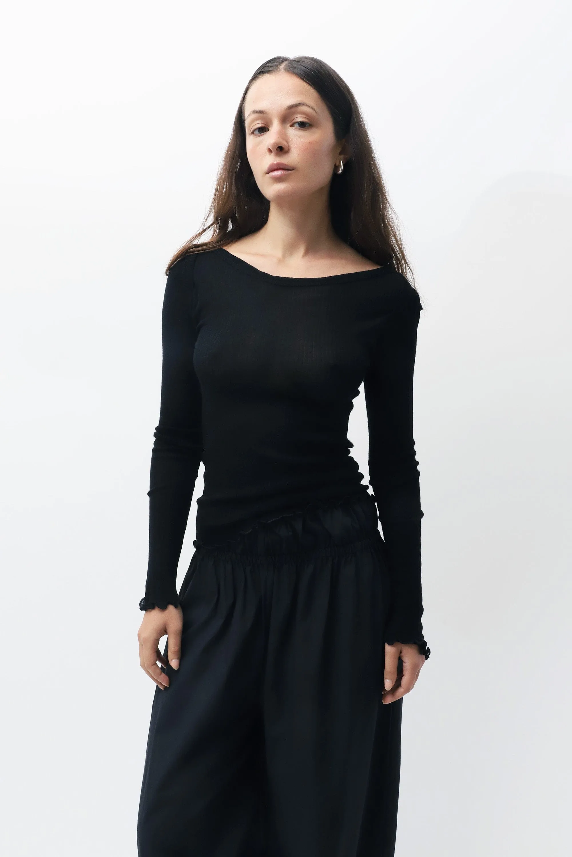 Black Disc Long Sleeve Top