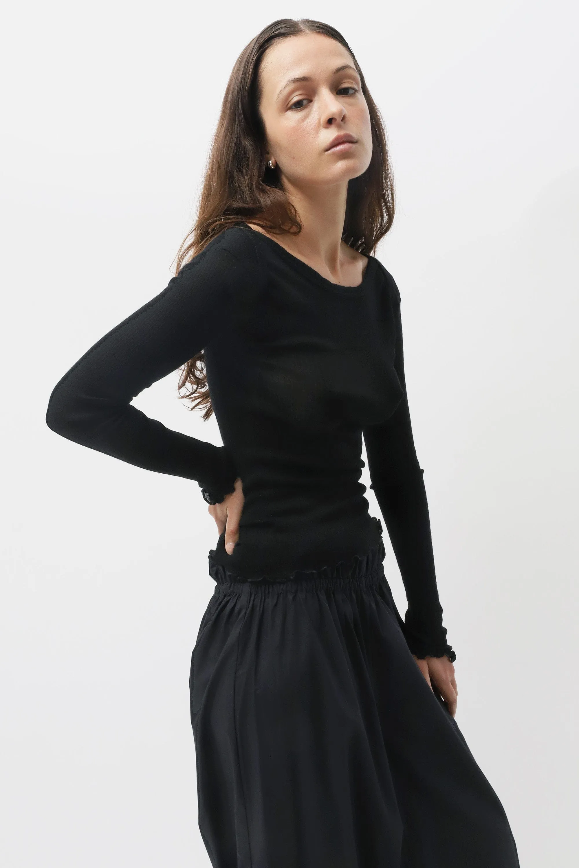 Black Disc Long Sleeve Top