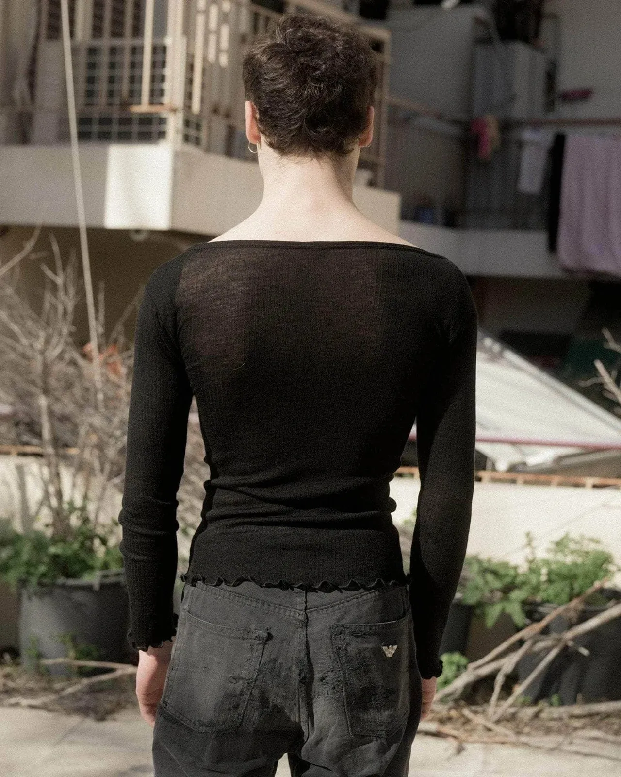 Black Disc Long Sleeve Top