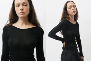 Black Disc Long Sleeve Top