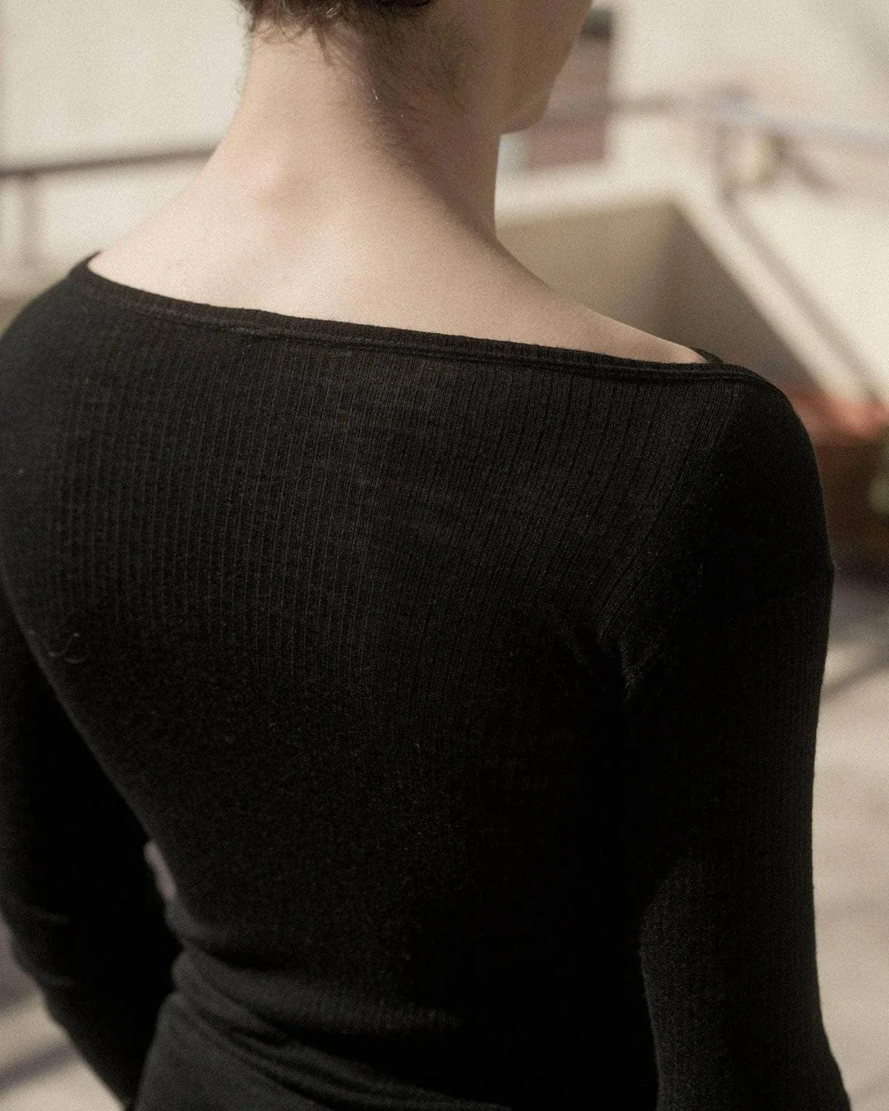 Black Disc Long Sleeve Top
