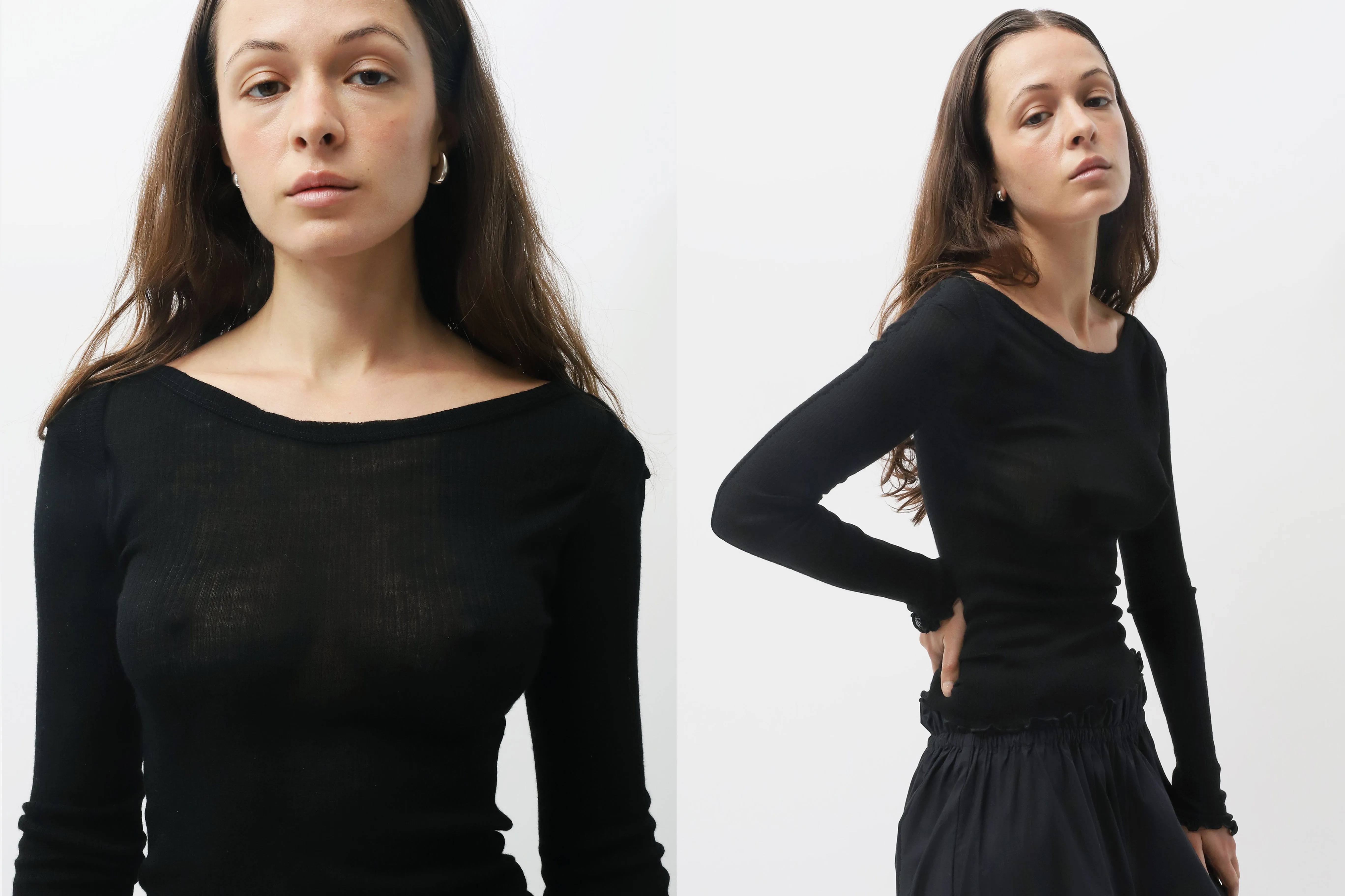 Black Disc Long Sleeve Top