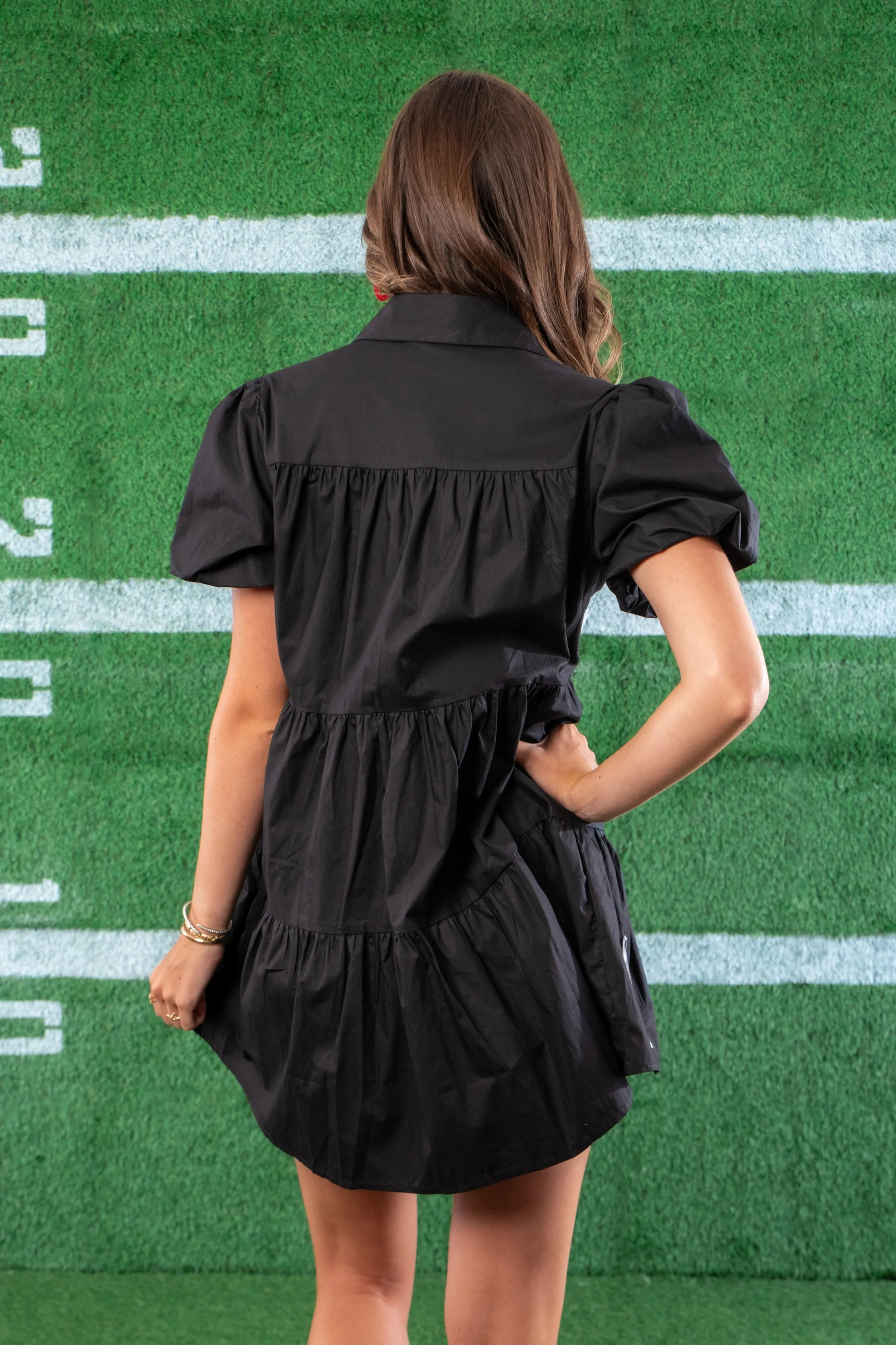 Black Sequin Football Dress
