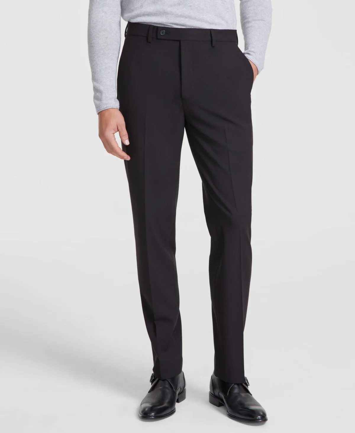 Calvin Klein Mens Slim fit Dress Pants 33 / 30 Black Solid