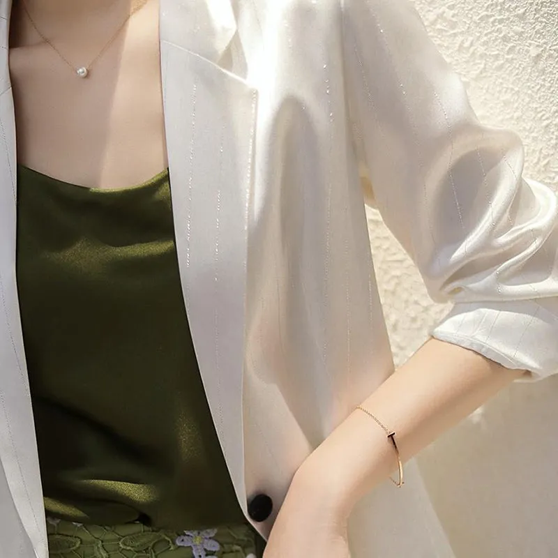Casual 3/4 Sleeve Solid Color Blazer