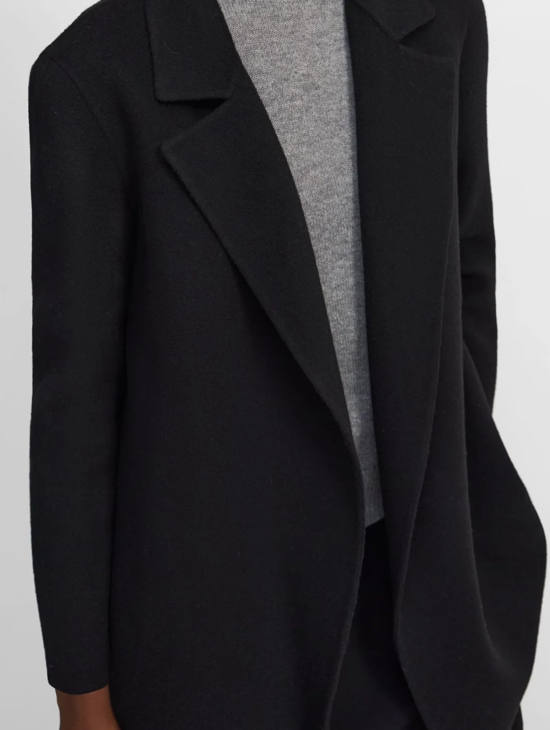 Clairene Wool Cashmere Coat in Black