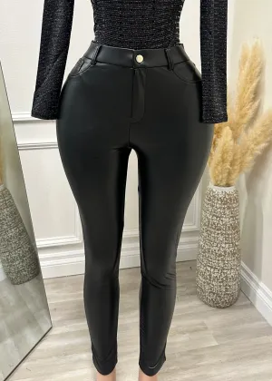 Clarity Faux Leather Pants Black