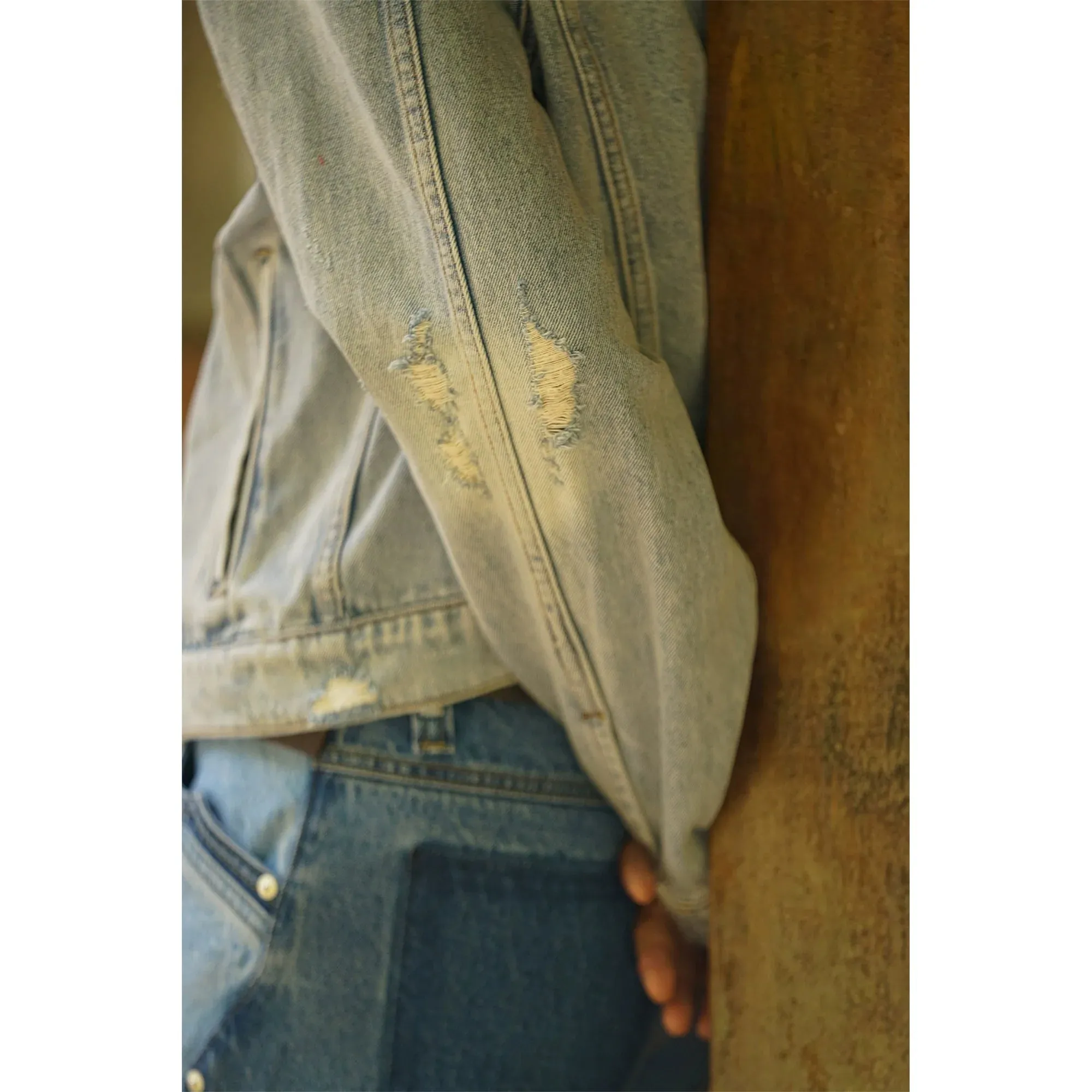 Classic Distressed Denim Jacket