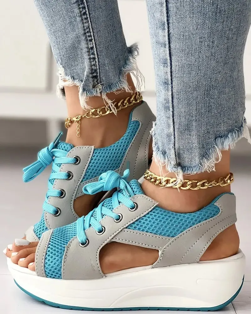 CLEA™ - LACE UP OPEN TOE SANDLAS