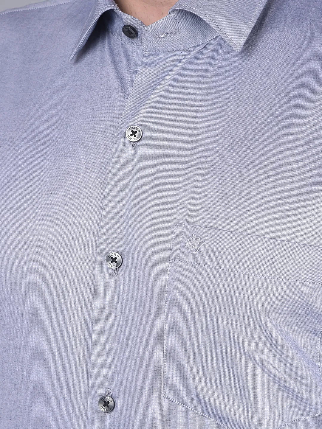 Cobb Solid Grey Smart Fit Formal Shirt