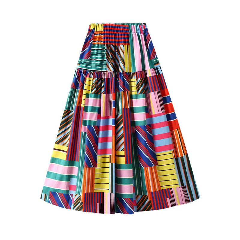 Colorful Pop Art Midi Skirt