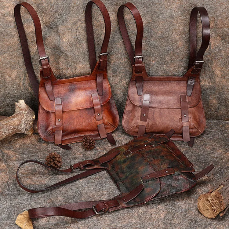 Cool Womens Brown Leather Convertible Backpack Bags Crossbody Purse for Women