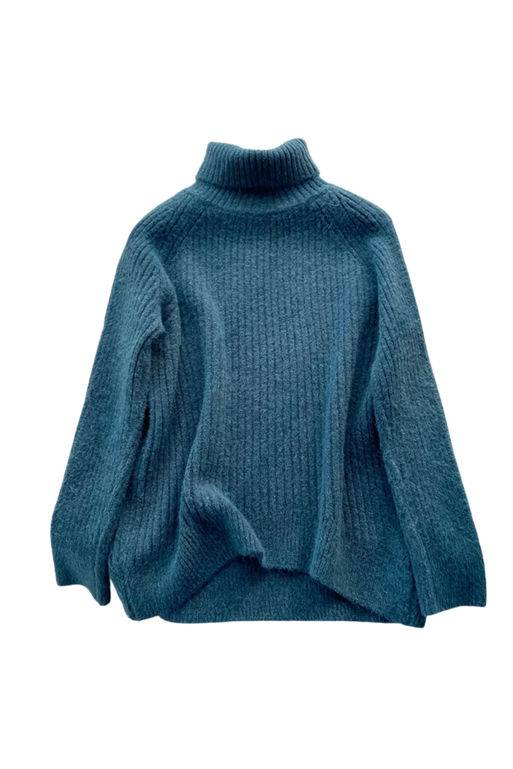 'Denise' Mock Neck Ribbed-Knit Sweater (4 Colors)
