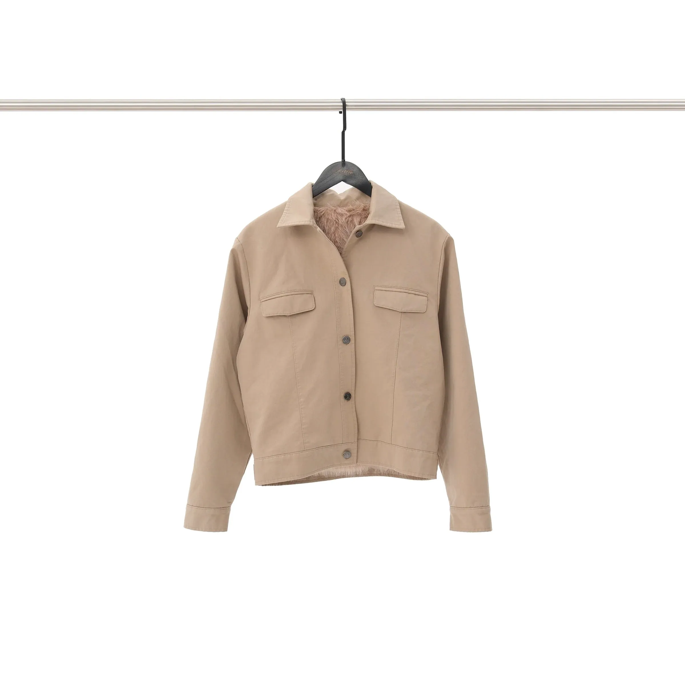 Detachable Faux Mink Lined Jacket