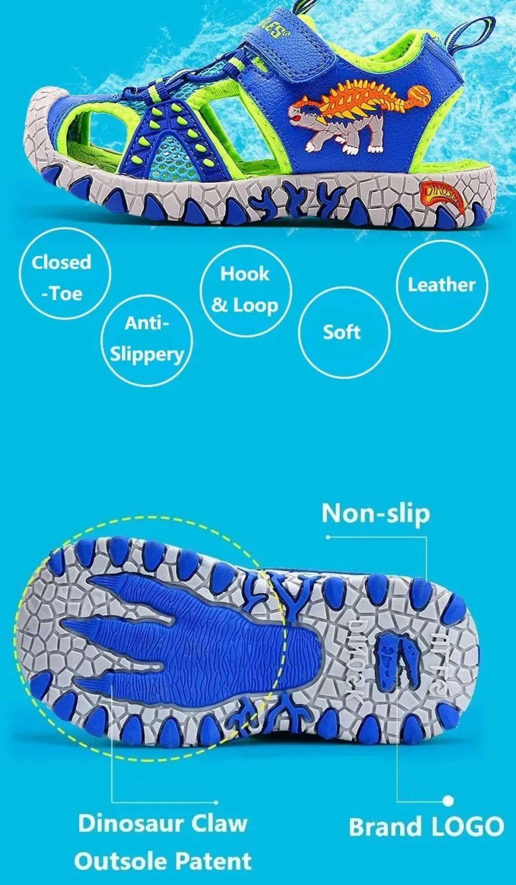 Dinosaur Flashing LED Sandals (Pre Order)