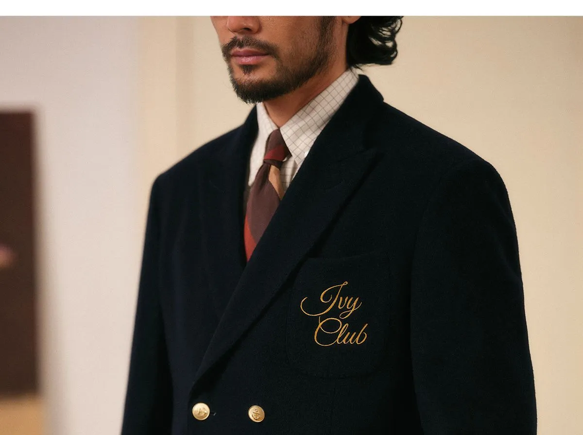 Double-Breasted Navy Blazer