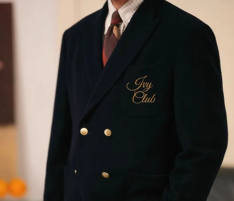 Double-Breasted Navy Blazer