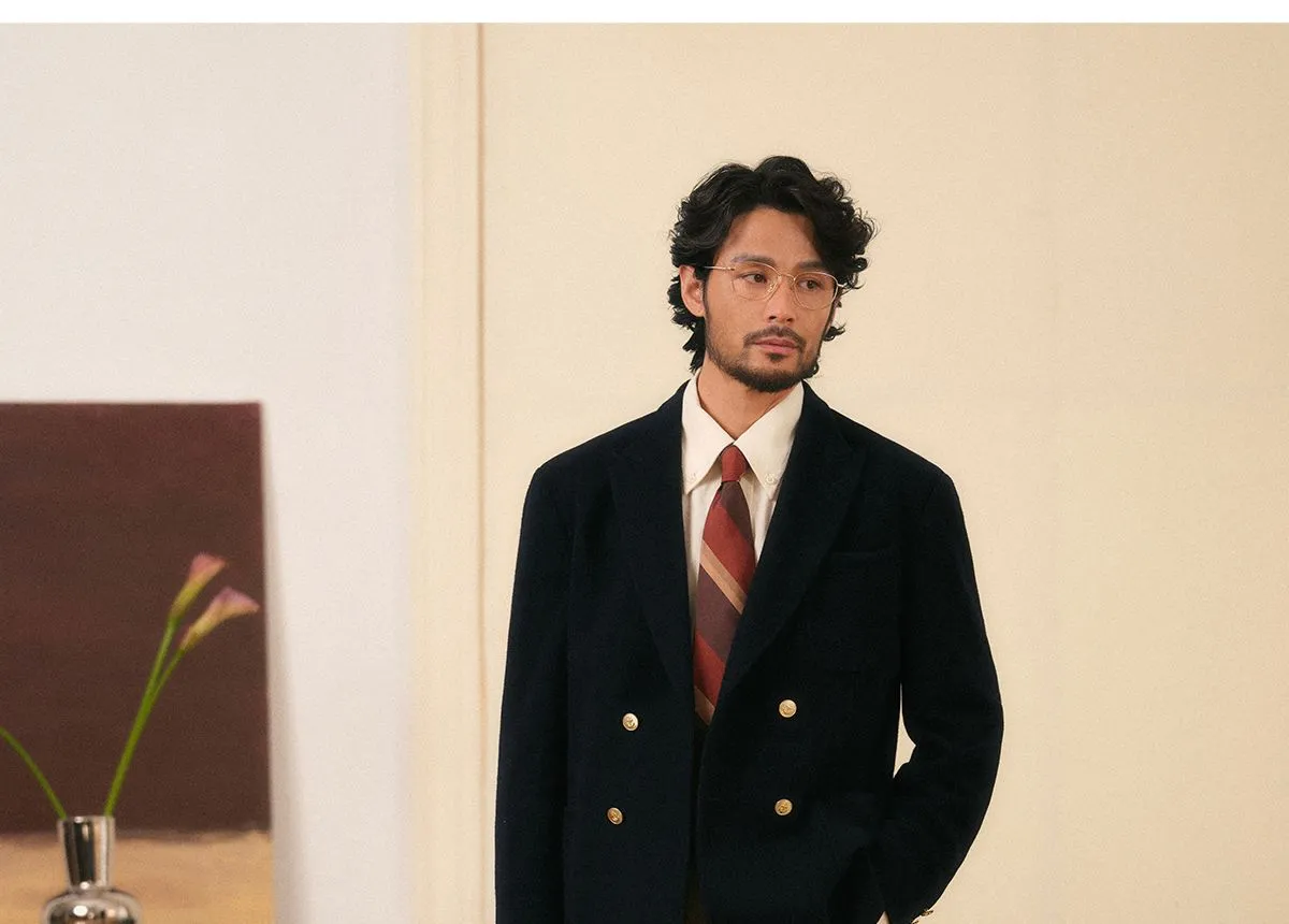 Double-Breasted Navy Blazer