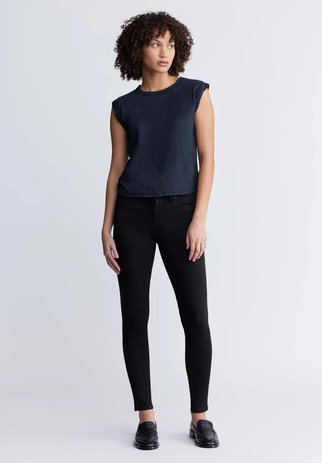 Elayne Women’s Cap Sleeve Top in Black - KT0130P