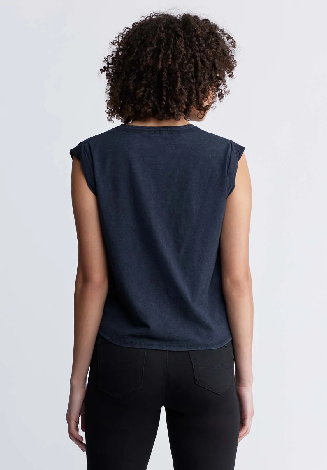 Elayne Women’s Cap Sleeve Top in Black - KT0130P