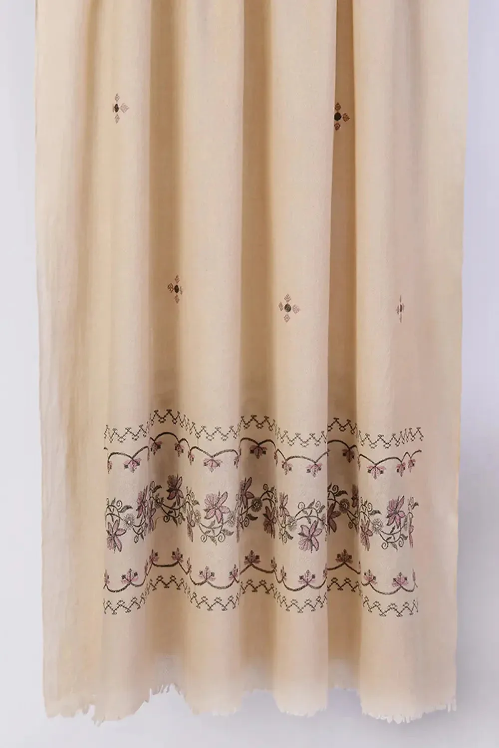 Embroidered Shawl-1 Beige