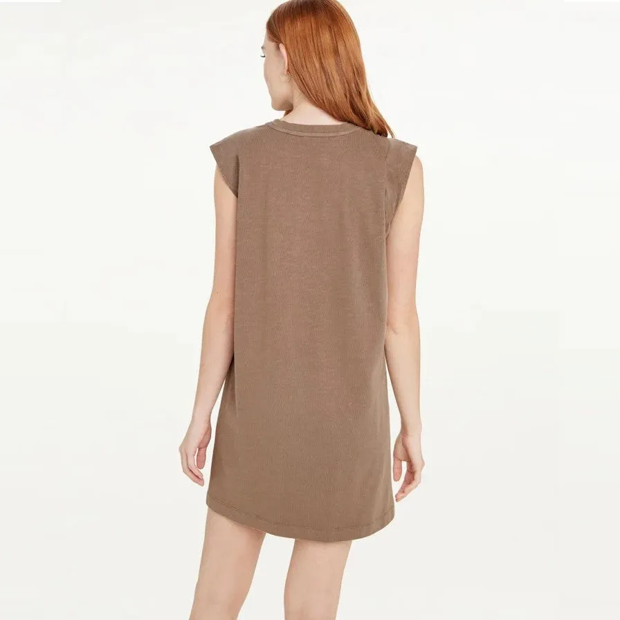 Evie Slub Jersey Dress (Mocha)