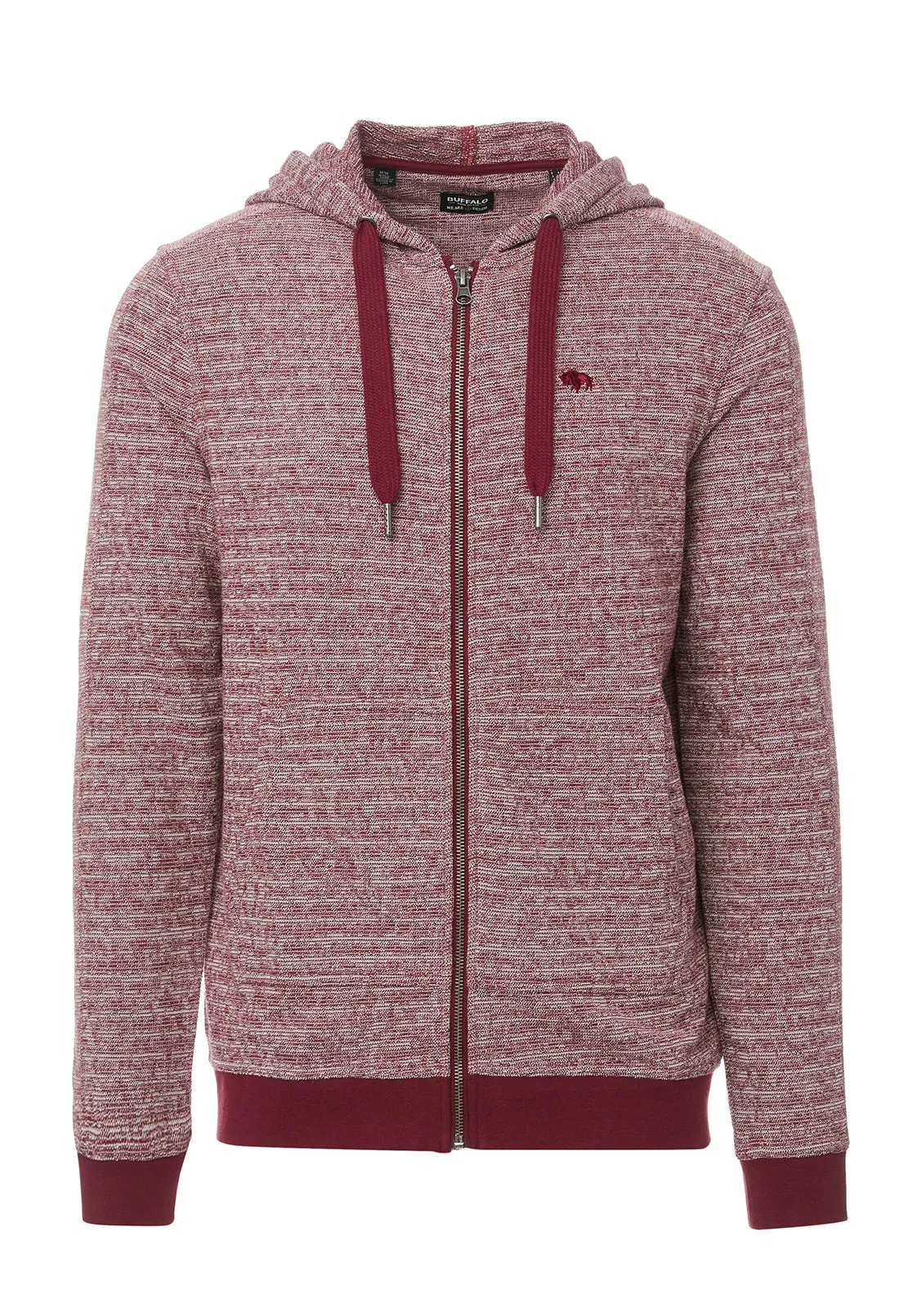 Fansa Men’s Full-zip Hoodie Sweatshirt in Dark Red - BM24067