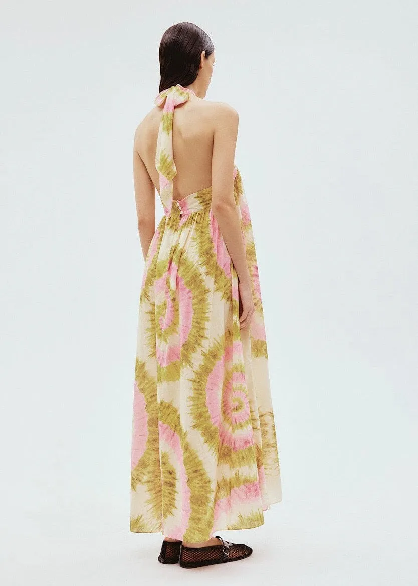 Flash Tie Neck Midi Dress (Multi)