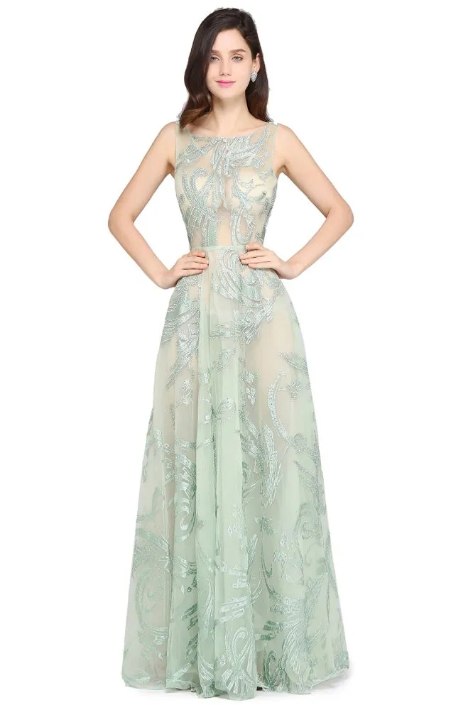 Floor Length Green Sexy Prom Dresses
