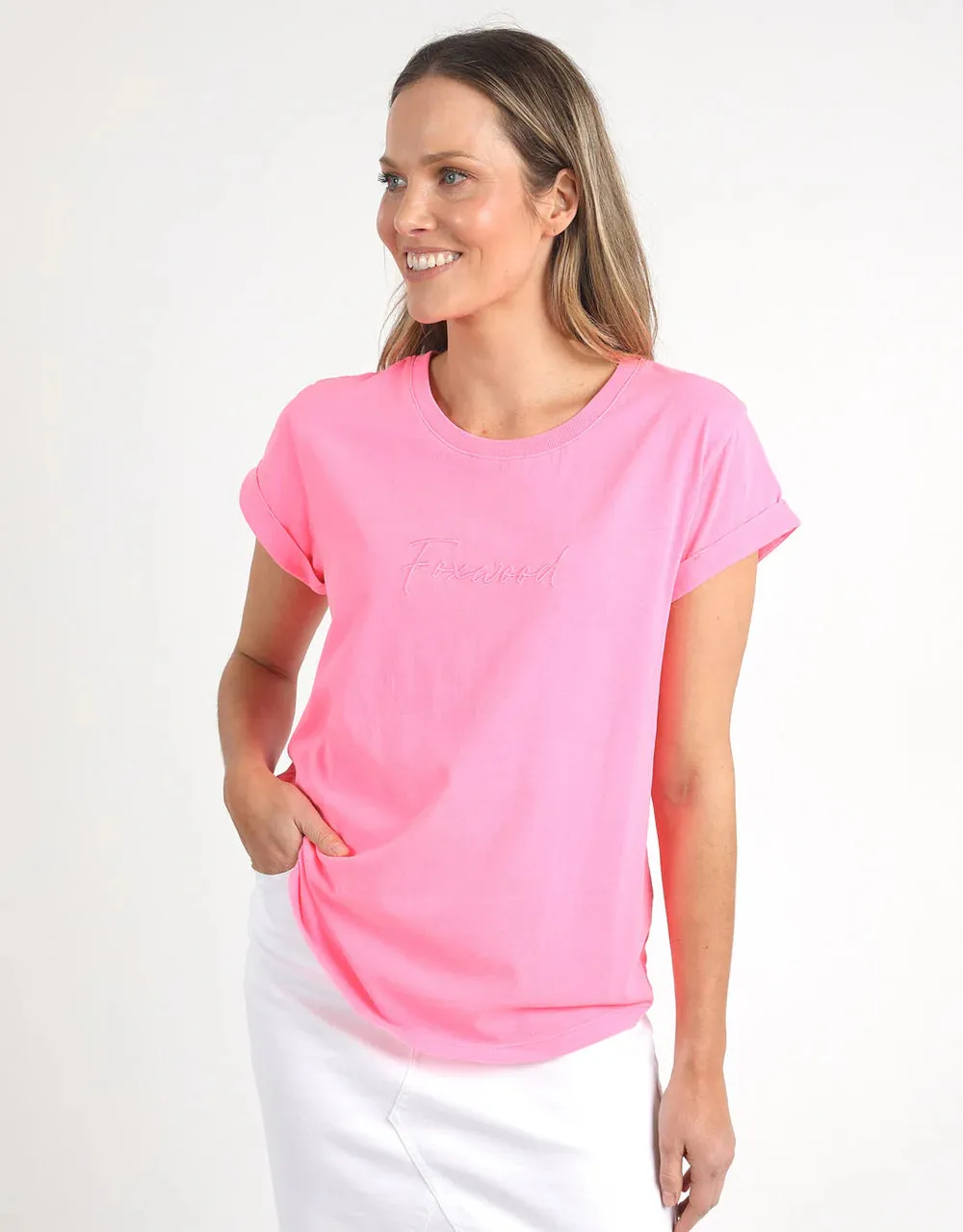 Foxwood Signature Tee - Neon Rose