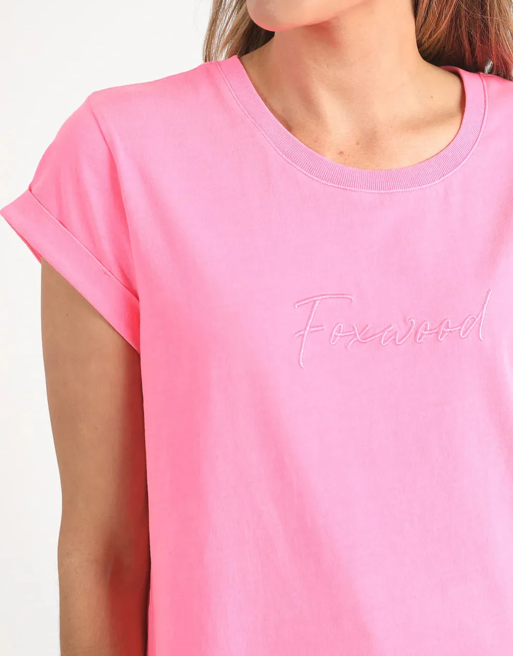 Foxwood Signature Tee - Neon Rose