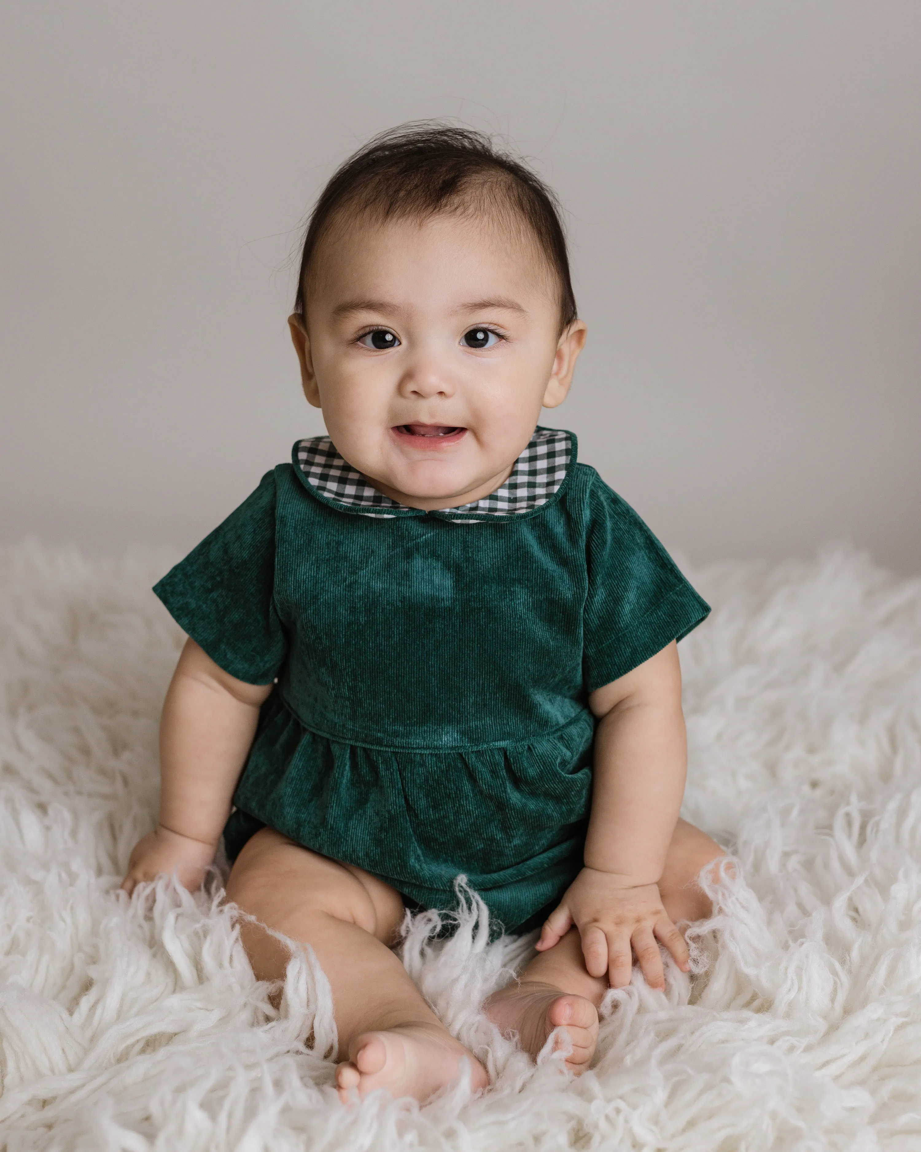 Gingham Corduroy Bubble Romper