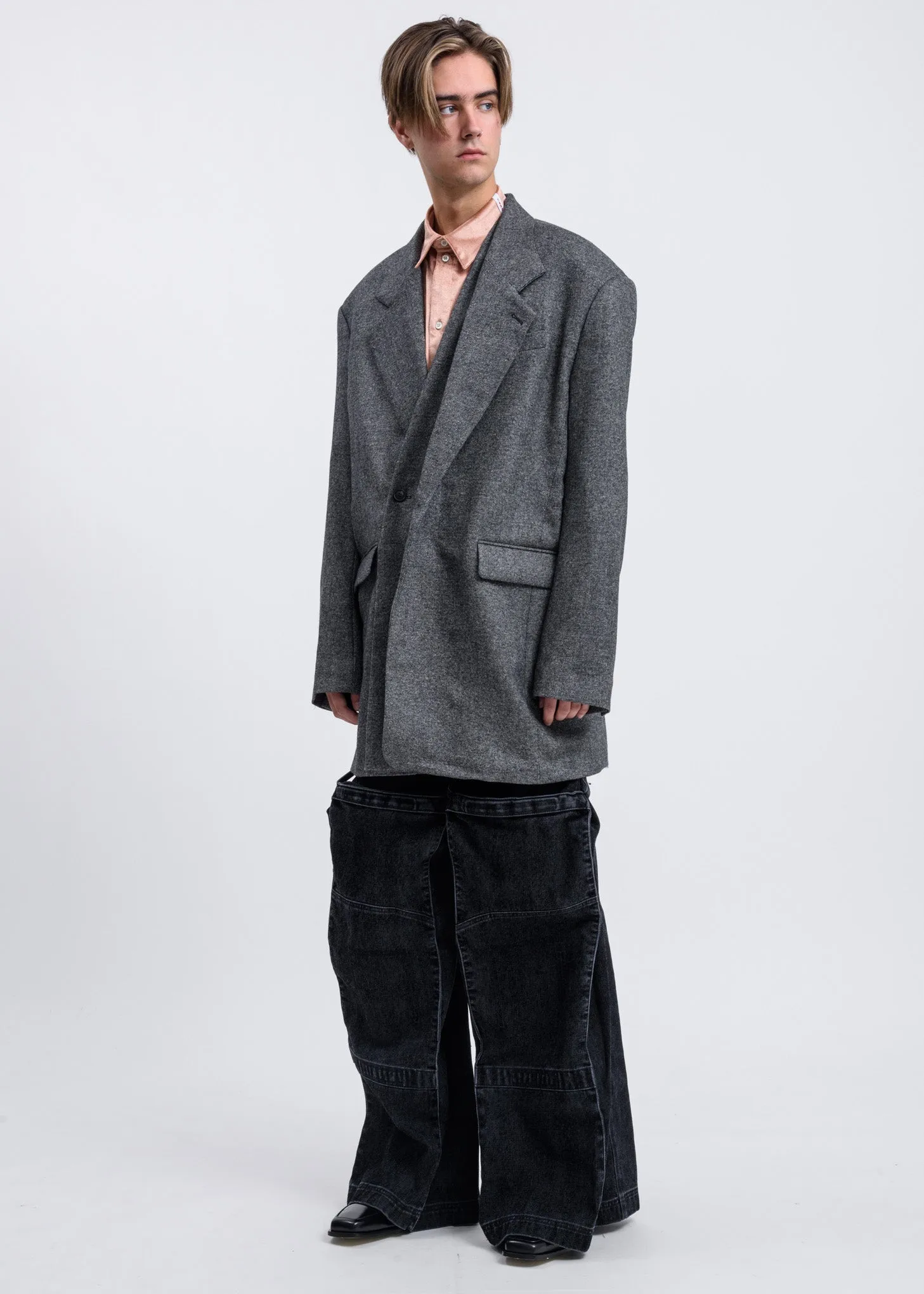 Grey Double Panel Blazer