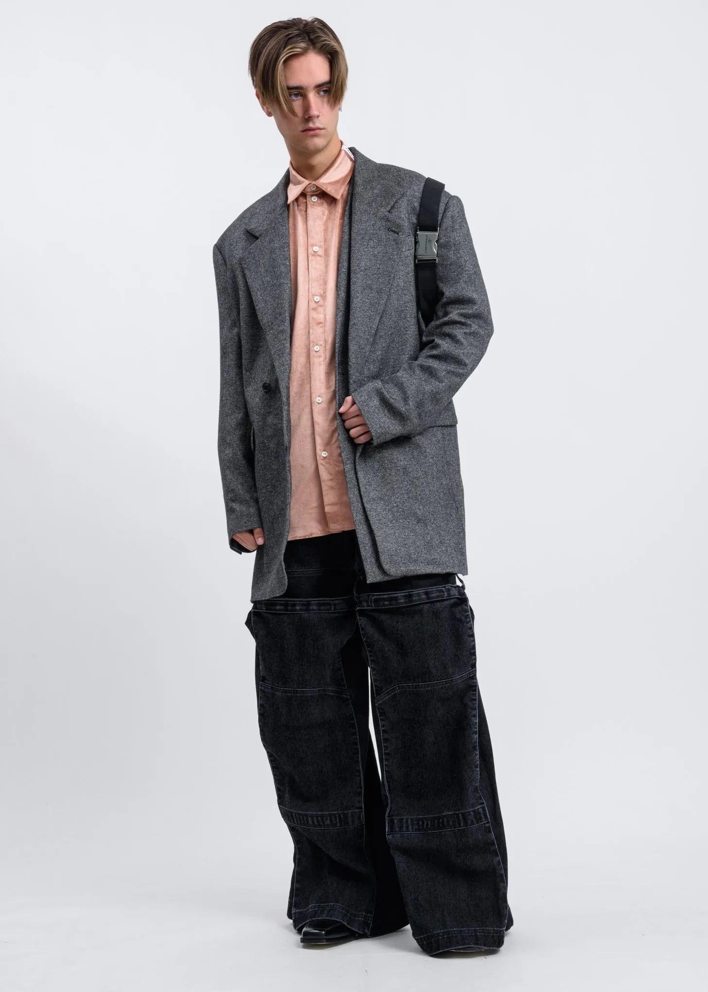 Grey Double Panel Blazer