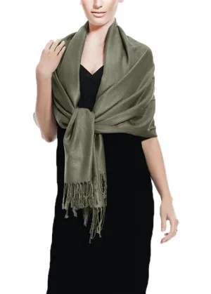 Grey Pashmina Shawl Wrap Scarf