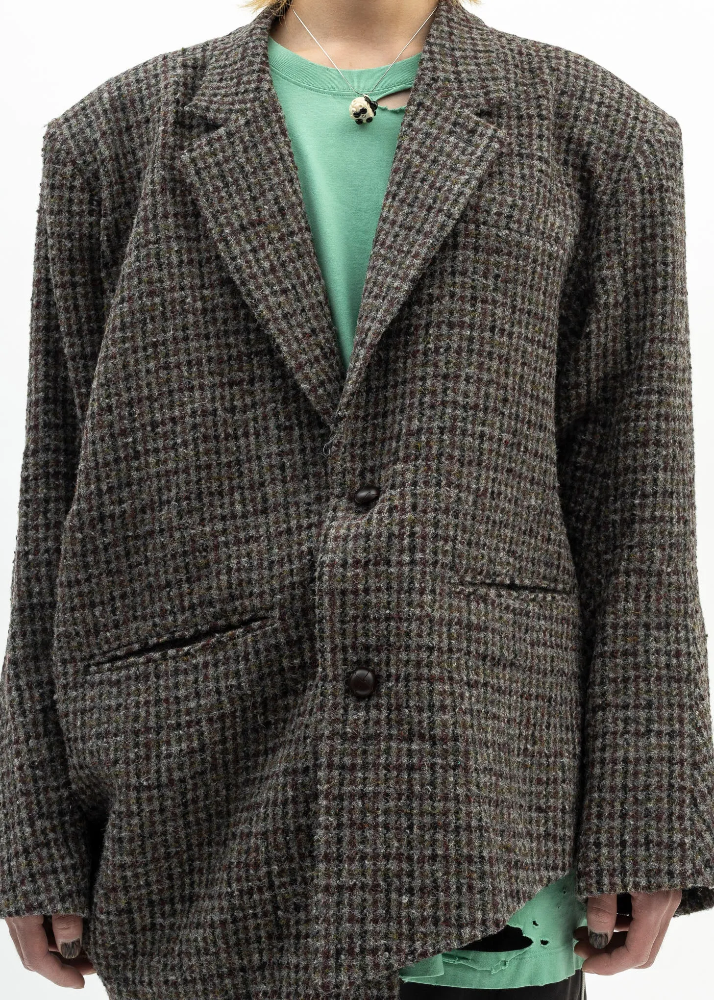 GREY ZOMBIE SILHOUETTE TAILOED JACKET
