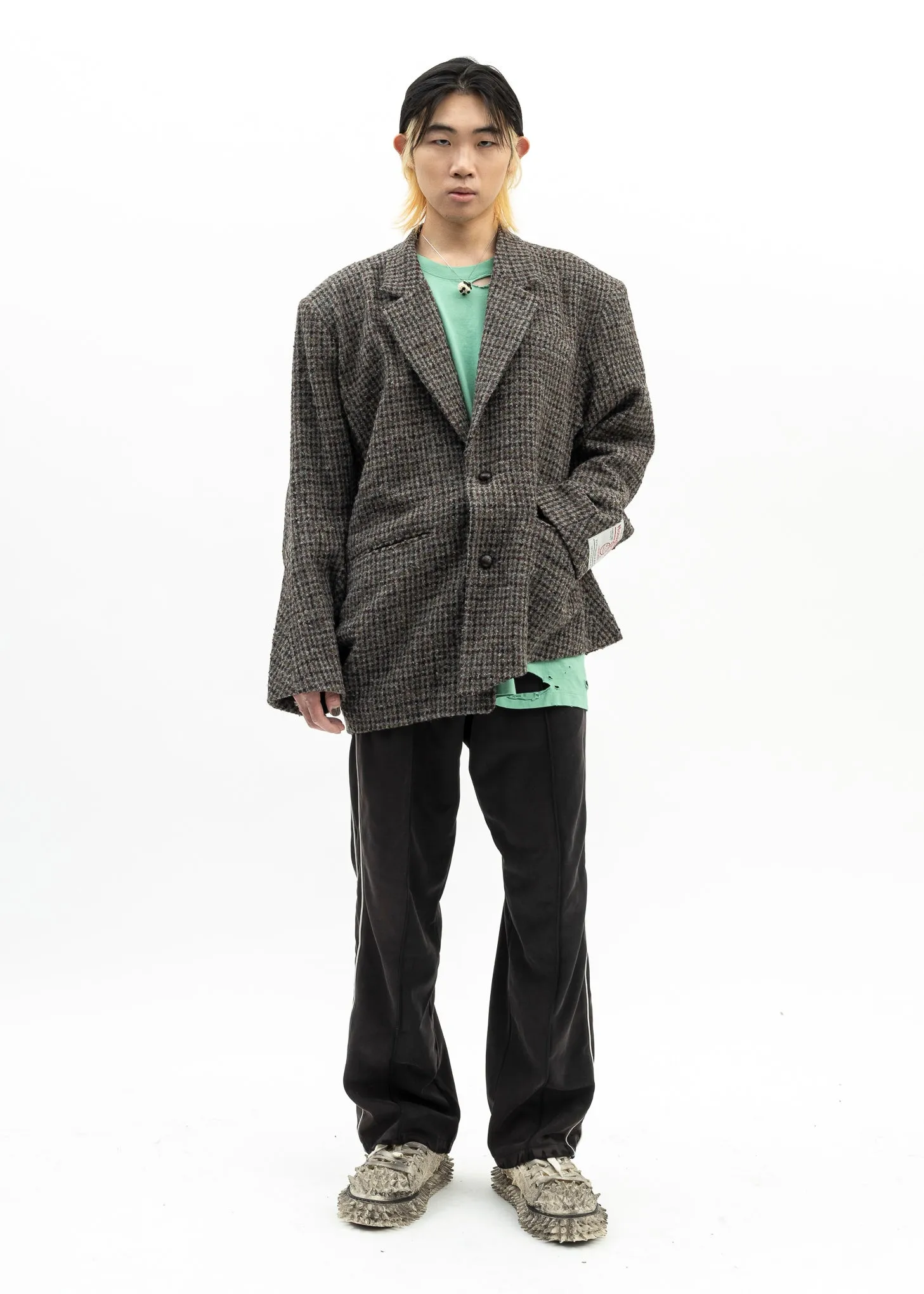 GREY ZOMBIE SILHOUETTE TAILOED JACKET