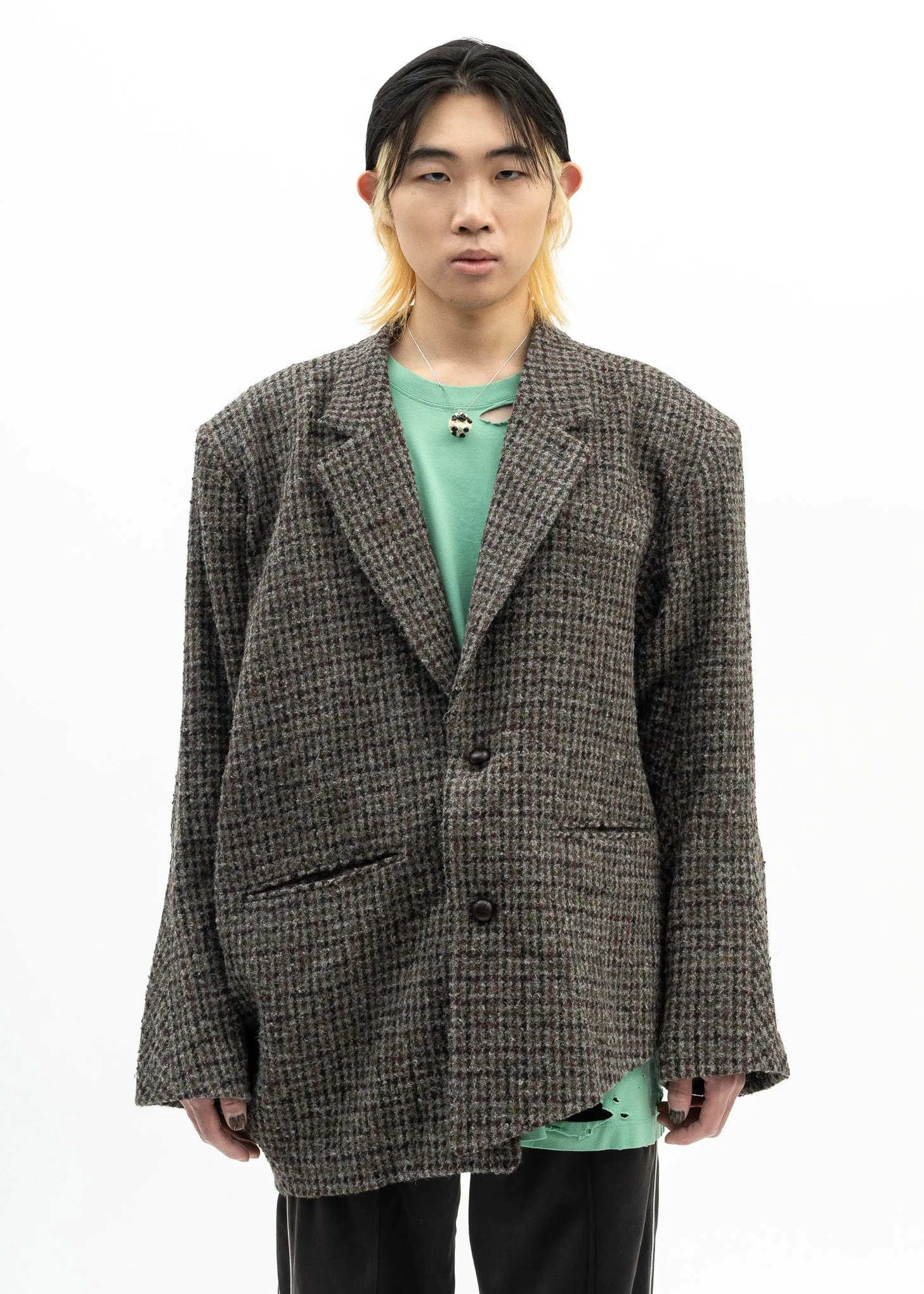 GREY ZOMBIE SILHOUETTE TAILOED JACKET